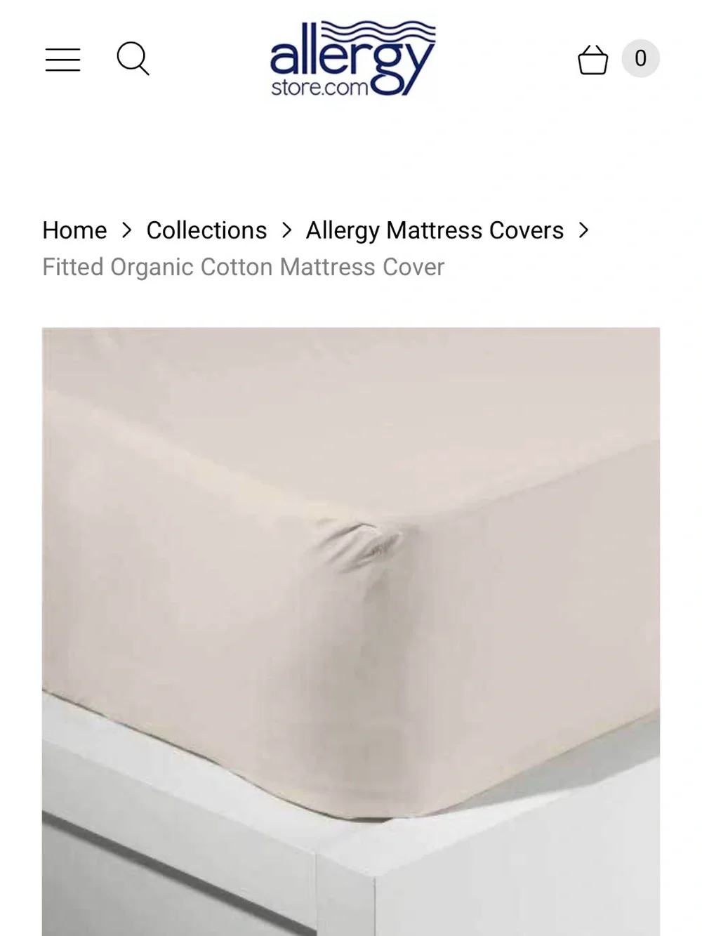 ALLERGY CARE 100% ORGANIC COTTON QUEEN FITTED MATTRESS PROTECTOR  QUEEN